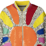 Load image into Gallery viewer, Multicolor Sequined Loose Zipper Jacket
