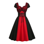 Load image into Gallery viewer, A-Line Lace Up Vintage Dress
