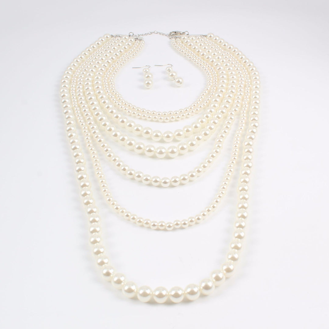 Layered Faux Pearl Necklace