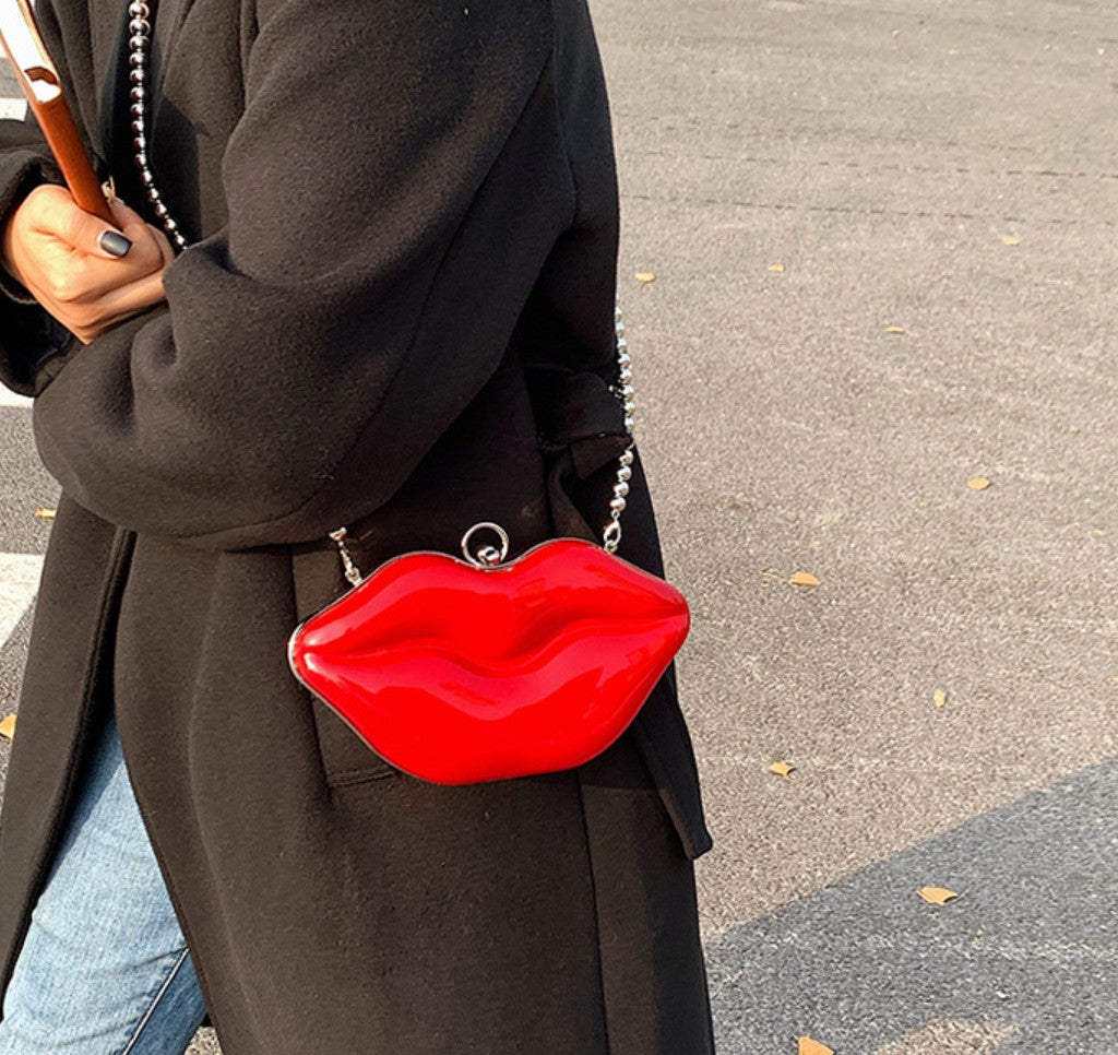 Red Lip Crossbody Purse