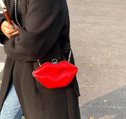 Red Lip Crossbody Purse