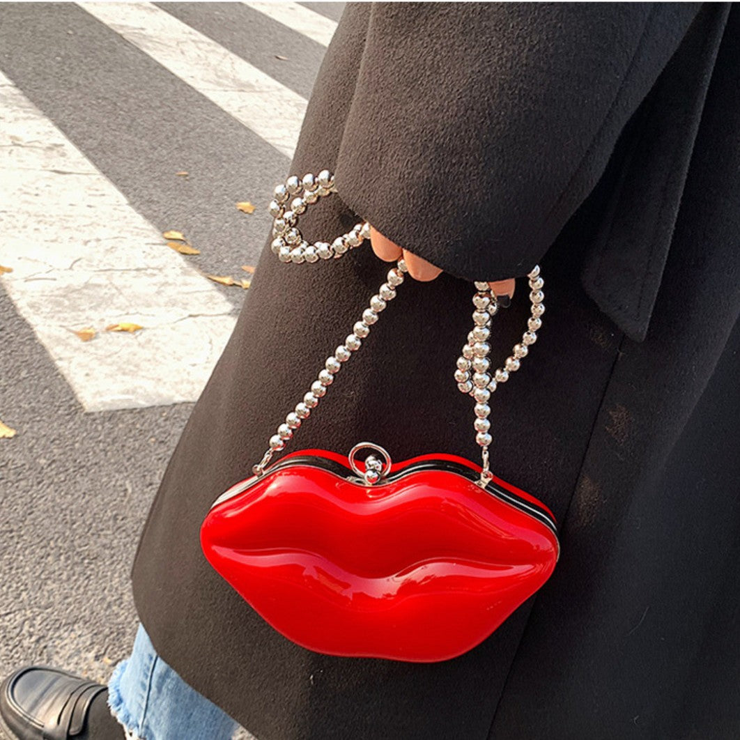 Red Lip Crossbody Purse