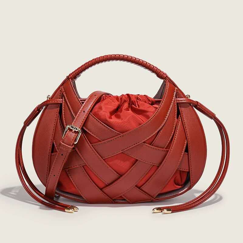 Luxe Weave Crescent Bag