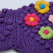 PATCHWORK FLOWER LOOSE KNITTED CARDIGAN