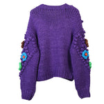 Load image into Gallery viewer, PATCHWORK FLOWER LOOSE KNITTED CARDIGAN
