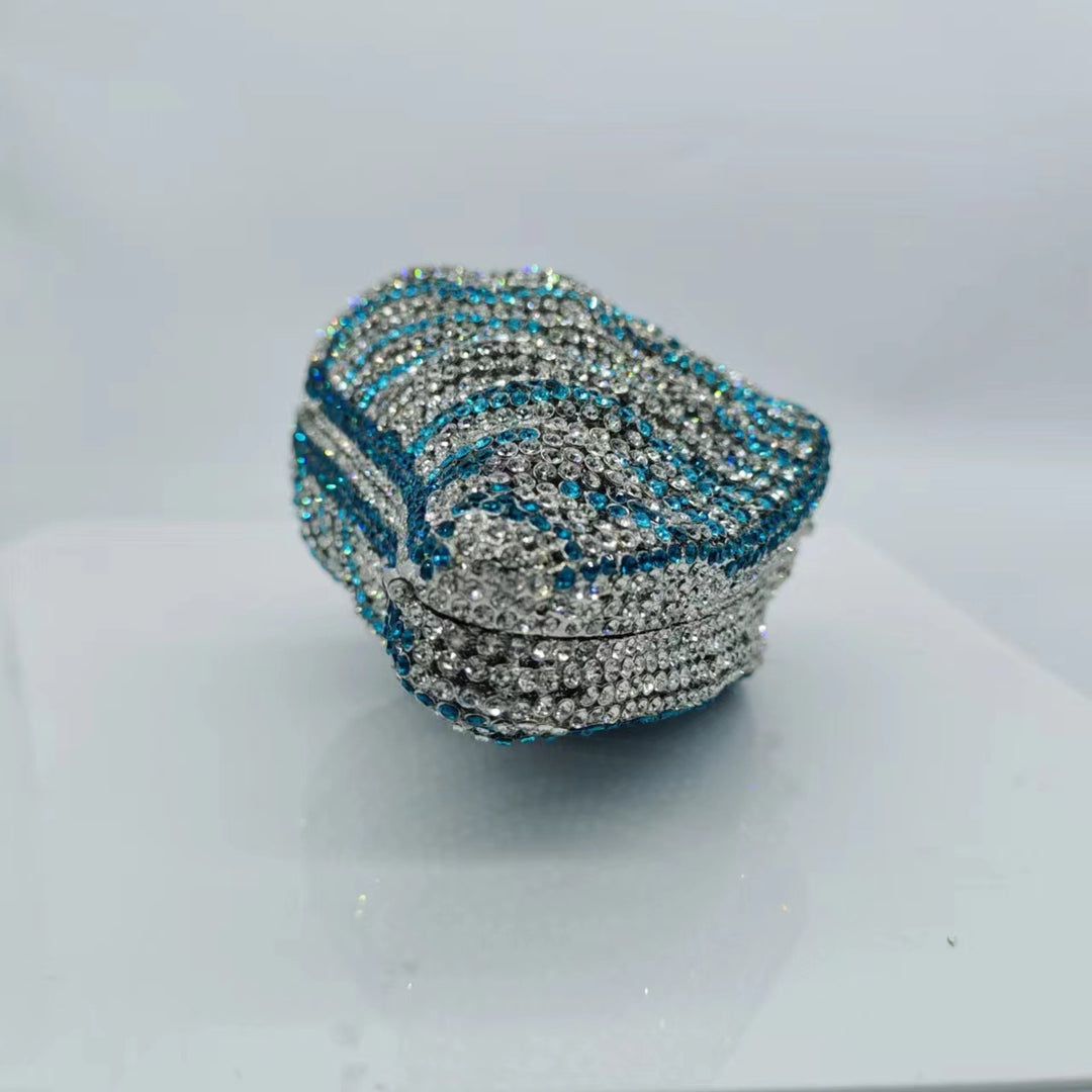 Conch Rhinestone Purse -Blue