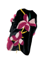 Midnight Pink Bloom Fur Coat