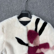 Midnight Pink Bloom Fur Coat