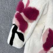 Midnight Pink Bloom Fur Coat