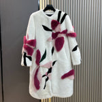 Load image into Gallery viewer, Midnight Pink Bloom Fur Coat

