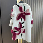 Load image into Gallery viewer, Midnight Pink Bloom Fur Coat
