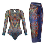 Load image into Gallery viewer, Missreen Azure Majesty Luxe Swim &amp; Sarong Set