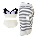 Load image into Gallery viewer, Noir Blossom Bikini &amp; Luxe Sarong Set