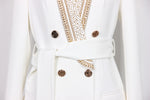 Load image into Gallery viewer, Metal Shawl Collar Sequined Blazer with Belt
