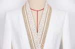 Load image into Gallery viewer, Metal Shawl Collar Sequined Blazer with Belt
