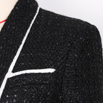 Load image into Gallery viewer, Tweed Double Breasted Gold Buttons  Jacket
