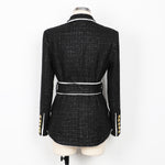 Load image into Gallery viewer, Tweed Double Breasted Gold Buttons  Jacket
