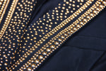 Load image into Gallery viewer, Metal Shawl Collar Sequined Blazer with Belt
