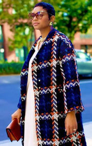 Plaid Mid-Length Overcoat