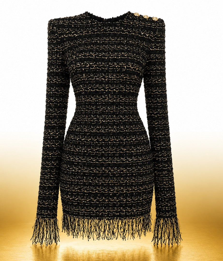 Retro Cashmere Blend Knit Dress