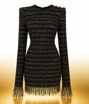 Retro Cashmere Blend Knit Dress
