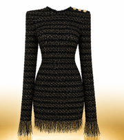 Retro Cashmere Blend Knit Dress