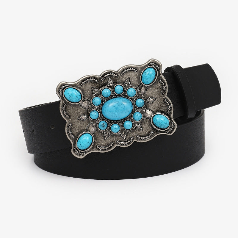 Floral Turquoise leather 1209