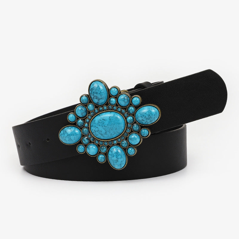 Floral Turquoise leather 1209