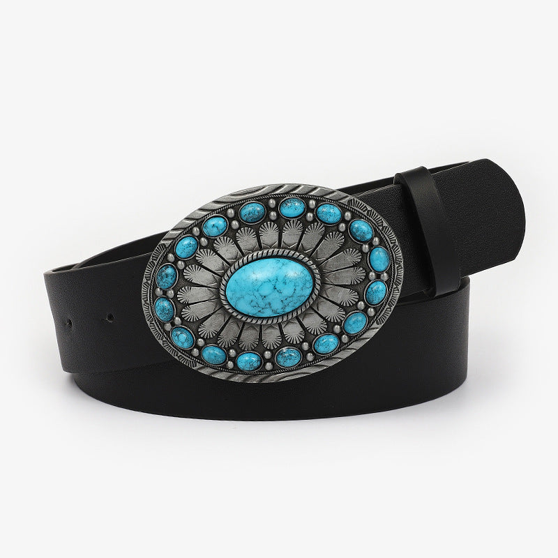 Floral Turquoise leather 1209