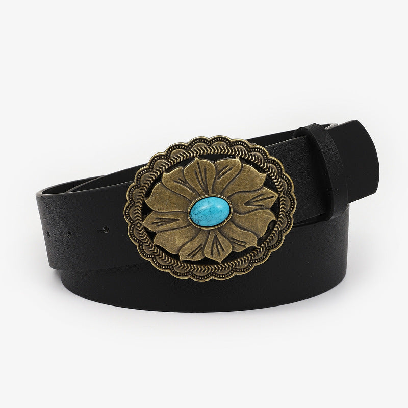 Floral Turquoise leather 1209