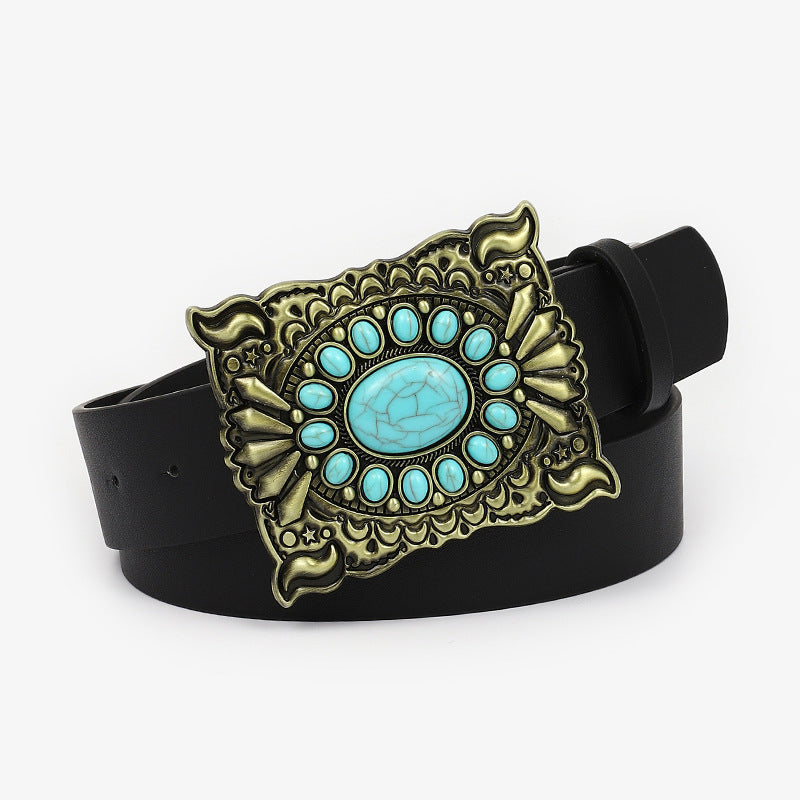 Floral Turquoise leather 1209