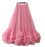 Load image into Gallery viewer, Ruffle Elastic Waist Mesh Skirt
