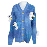 Load image into Gallery viewer, Vneck White Teddy Cardigan
