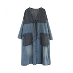 Load image into Gallery viewer, Big Pockets Split Denim Coat
