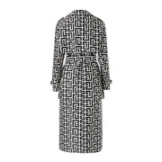 Black Stripes White Fall Coat