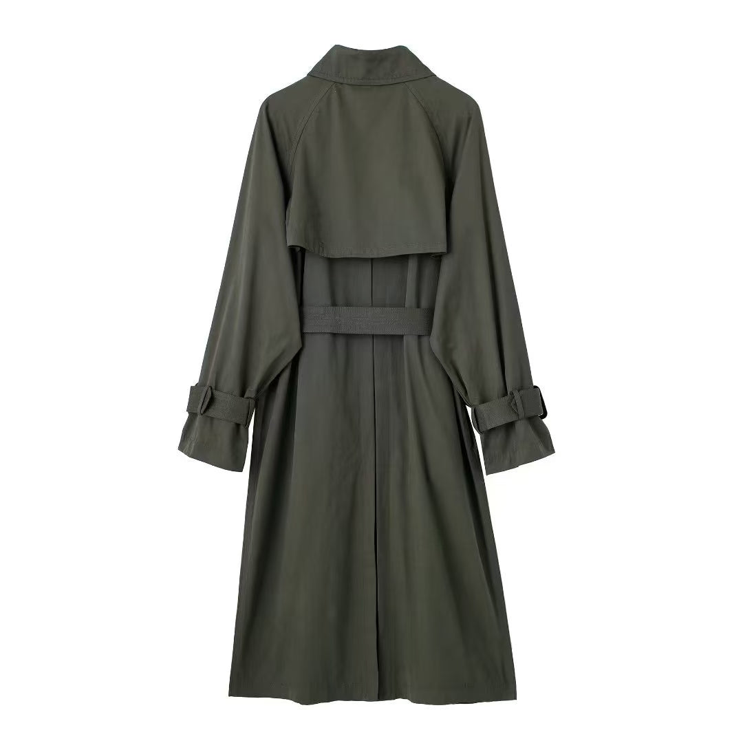 Double breasted long trench coat 1715