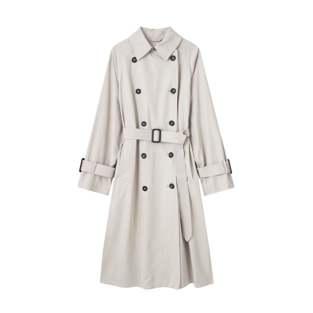 Double breasted long trench coat 1715