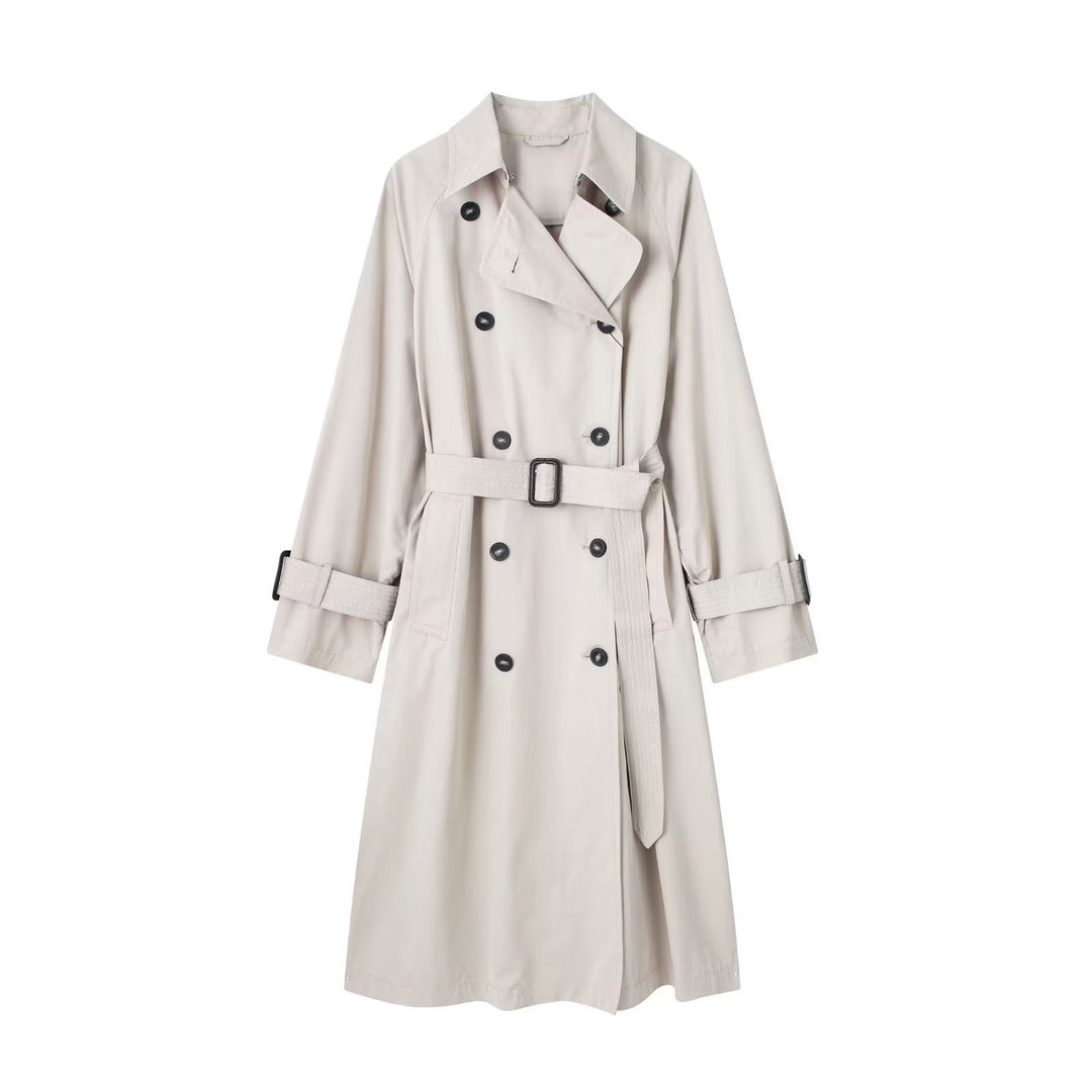 Double breasted long trench coat 1715