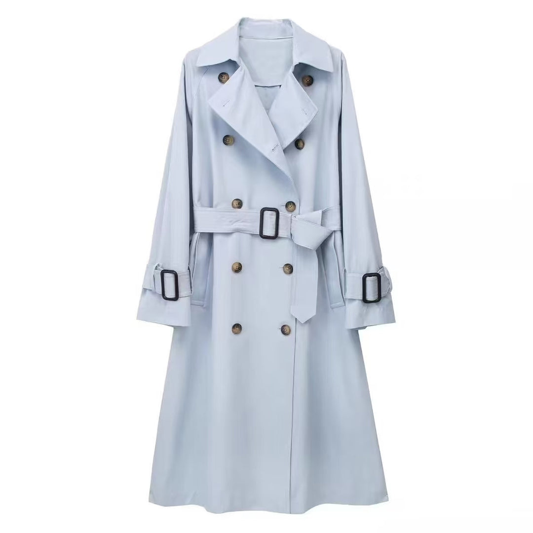 Double breasted long trench coat 1715