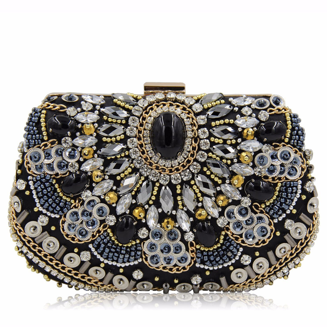 Black Beaded Clutch Purse