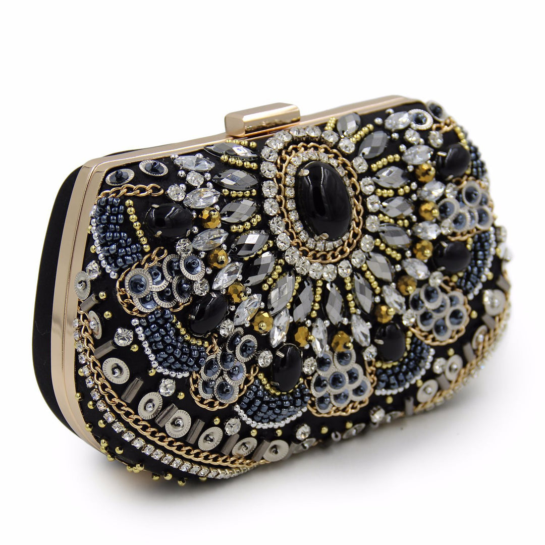 Black Beaded Clutch Purse