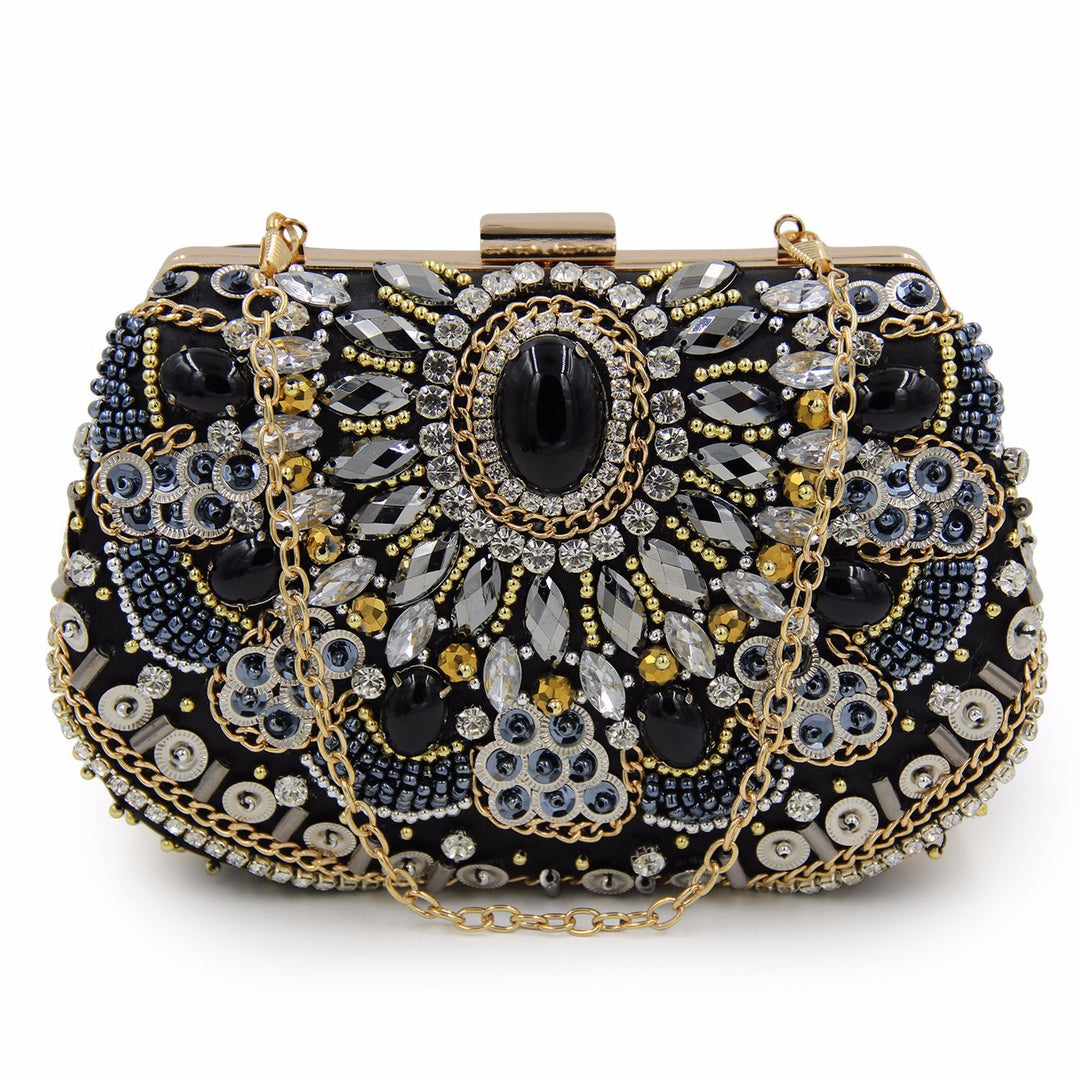 Black Beaded Clutch Purse