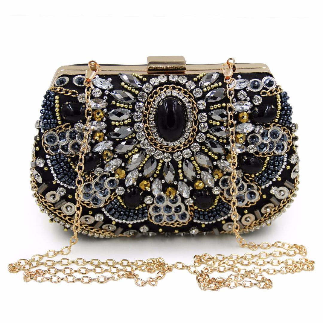 Black Beaded Clutch Purse