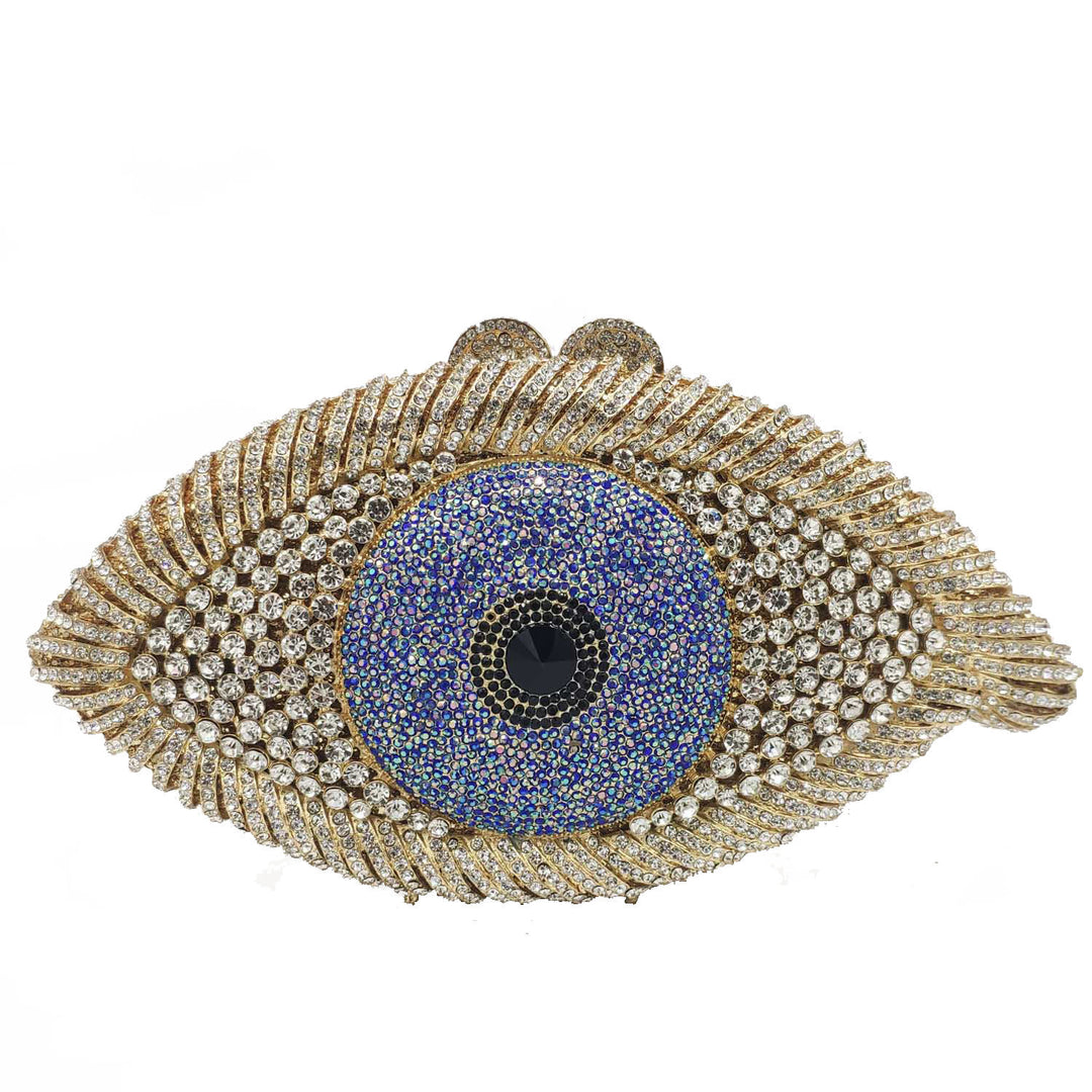 Eye Crystal Clutch Bag