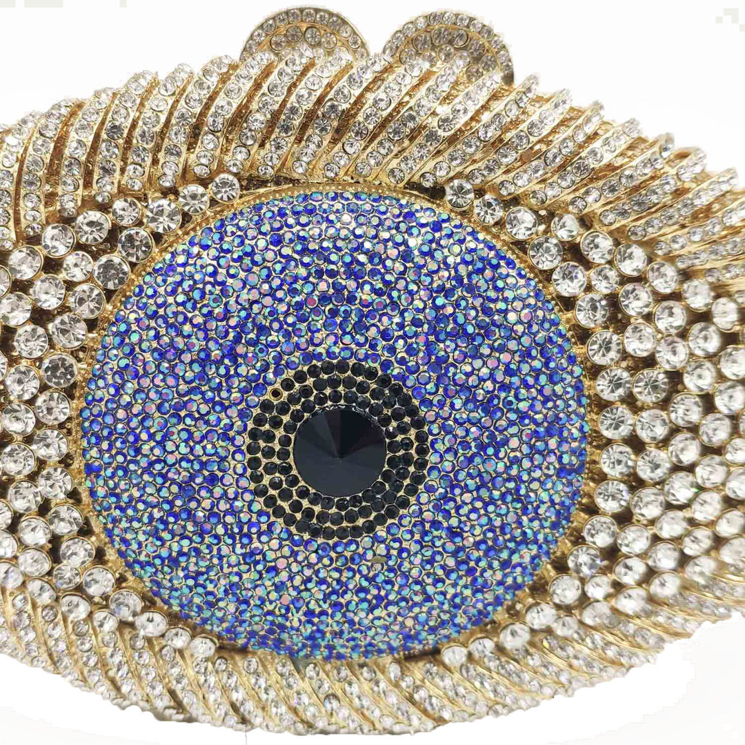 Eye Crystal Clutch Bag