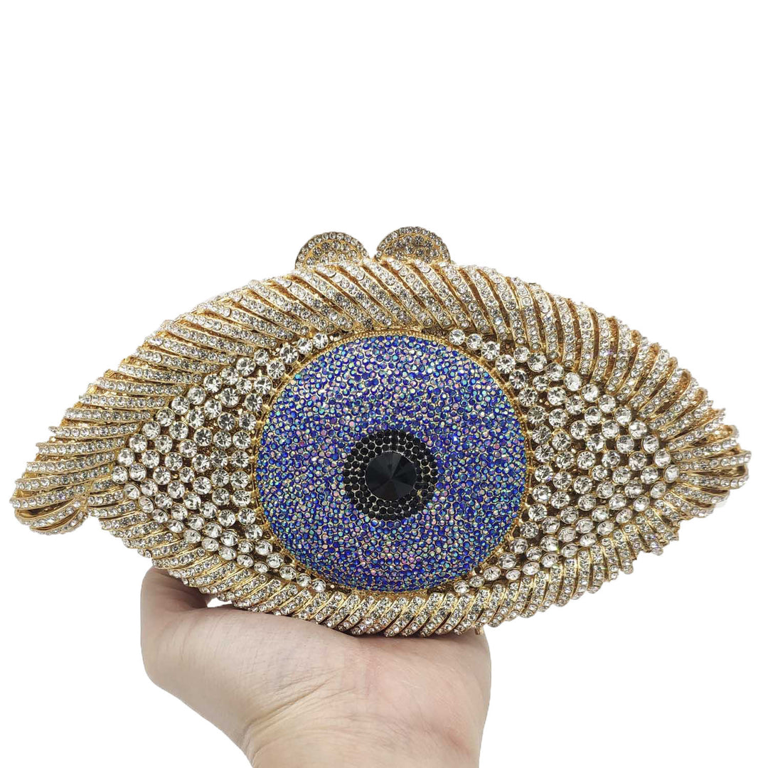 Eye Crystal Clutch Bag