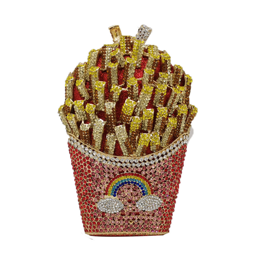 French Fries Crystal Evening Bag