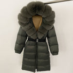 Load image into Gallery viewer, Long Coat Fur Collar with Zipper 1560
