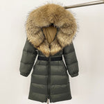 Load image into Gallery viewer, Long Coat Fur Collar with Zipper 1560
