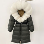 Load image into Gallery viewer, Long Coat Fur Collar with Zipper 1560
